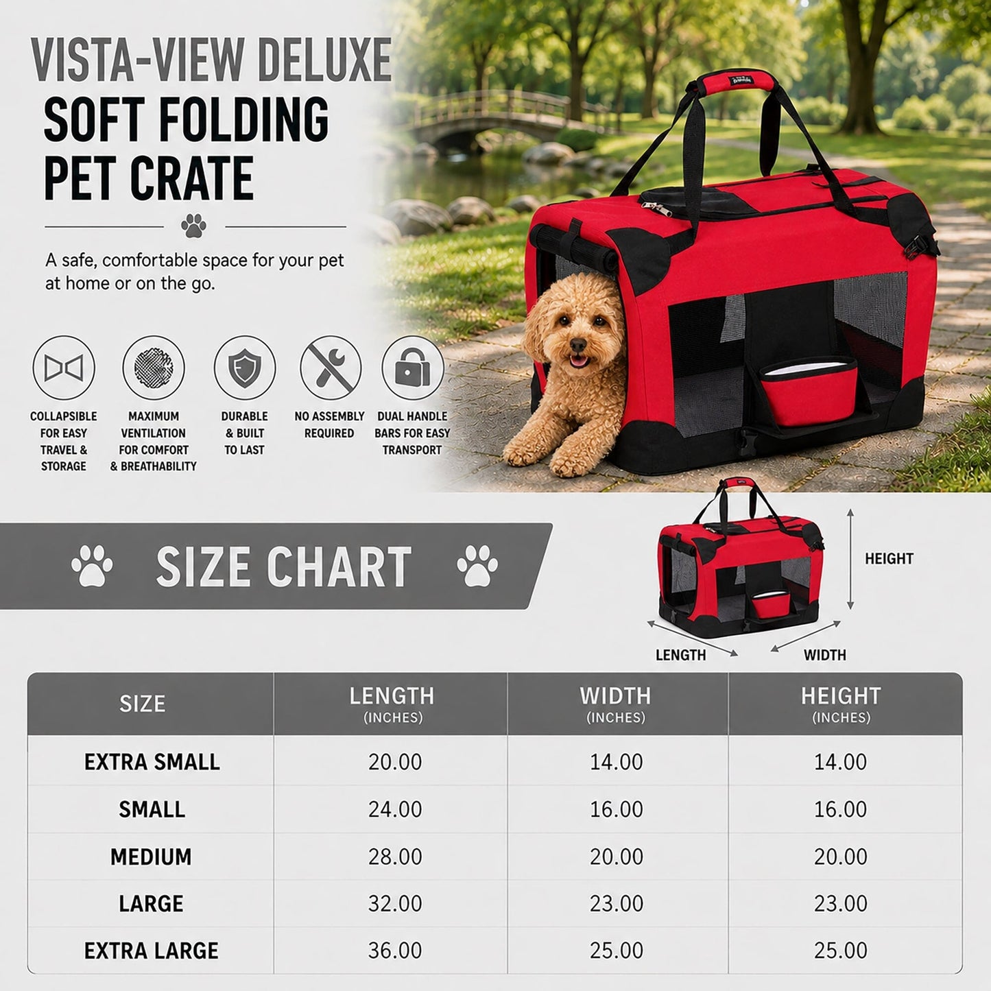 Deluxe 360 Vista View Foldable Soft Pet Dog Crate Carrier House
