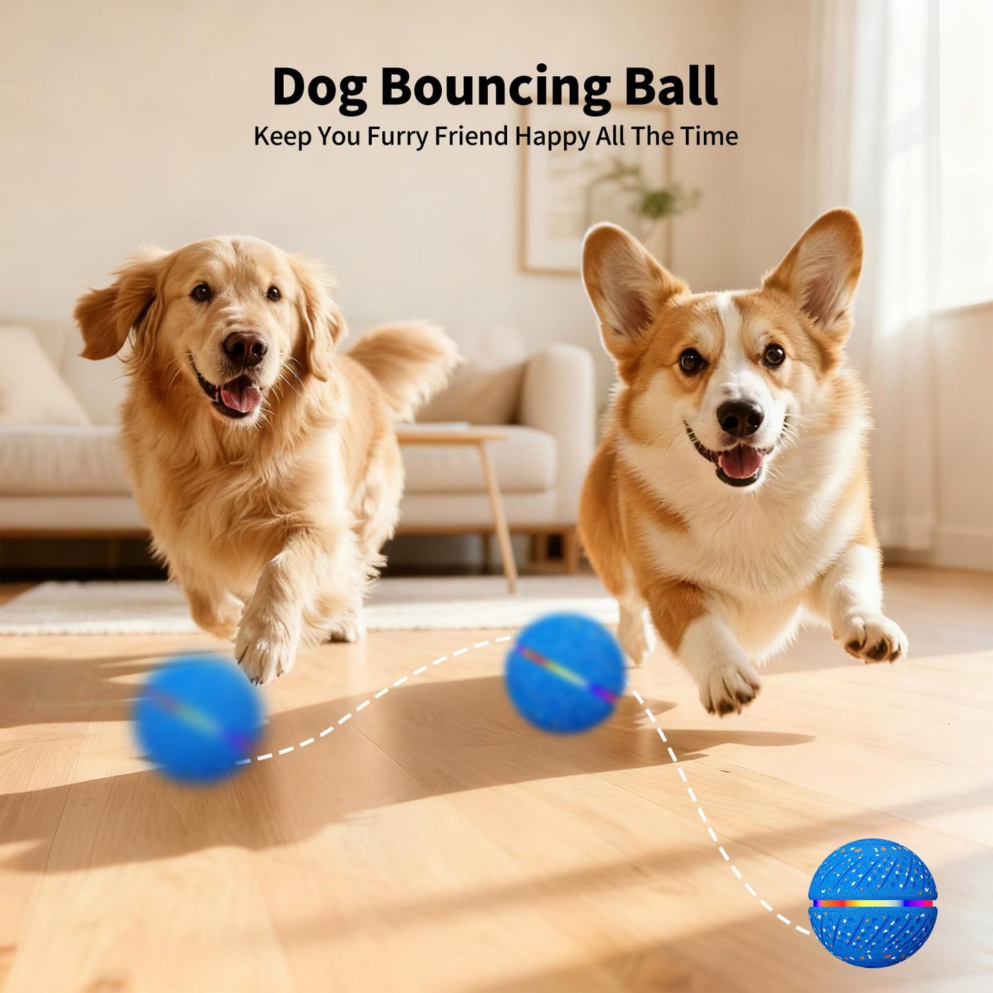 Smart Interactive Dog Ball Moving Bouncing LED Light Pet Toy