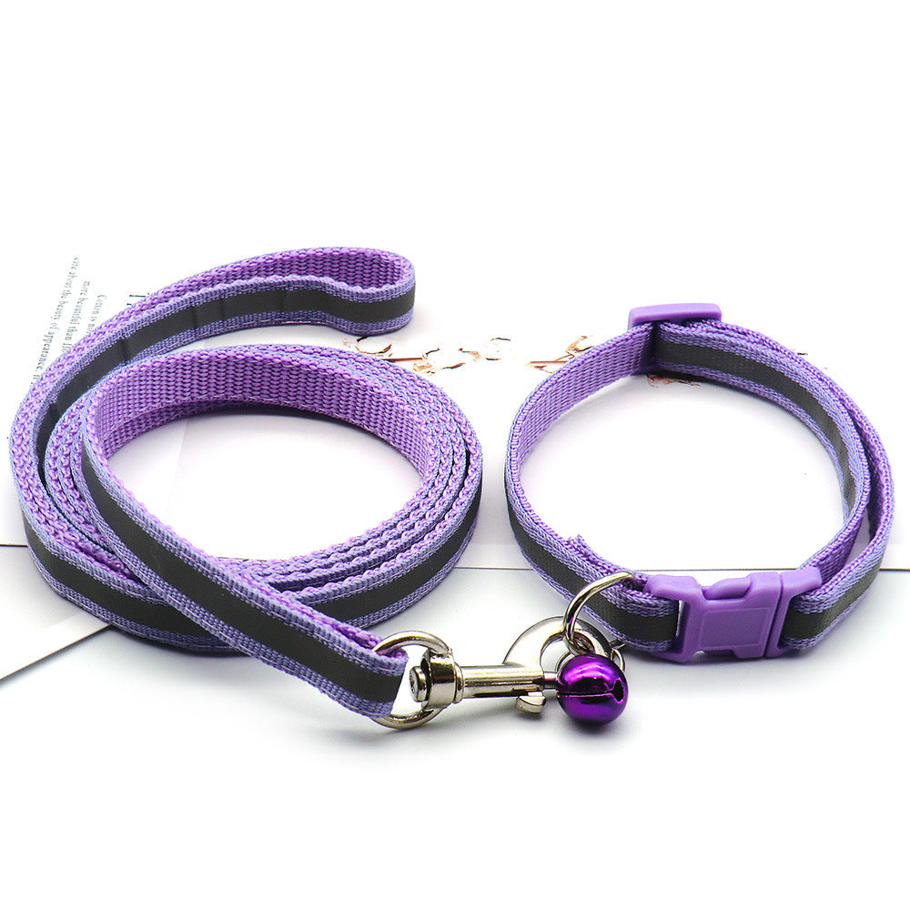 Reflective Dog Leash Durable Cloth Pet Walking Safety Lead Strap