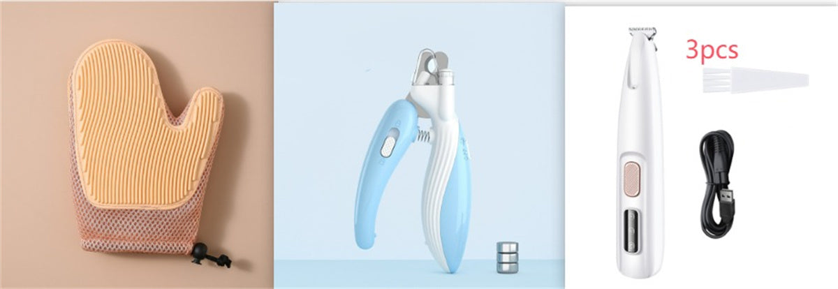 LED Waterproof Dog Paw Trimmer Pet Grooming Clipper Widen Blade