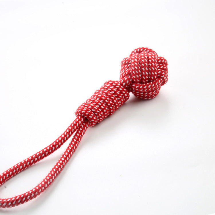 Cotton Rope Dog Chew Toy Tug Pull Grinding Teeth Cleaner Toy