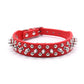 Spiked Black Adjustable Dog Collar Soft Padded Leather Punk Style