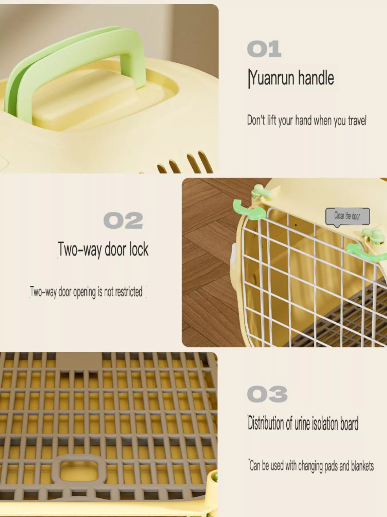 Portable Ventilated Pet Carrier Travel Cage Dog Cat Transport Box