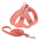 Suede Reflective Dog Chest Harness Vest Adjustable Pet Walking Safety Gear