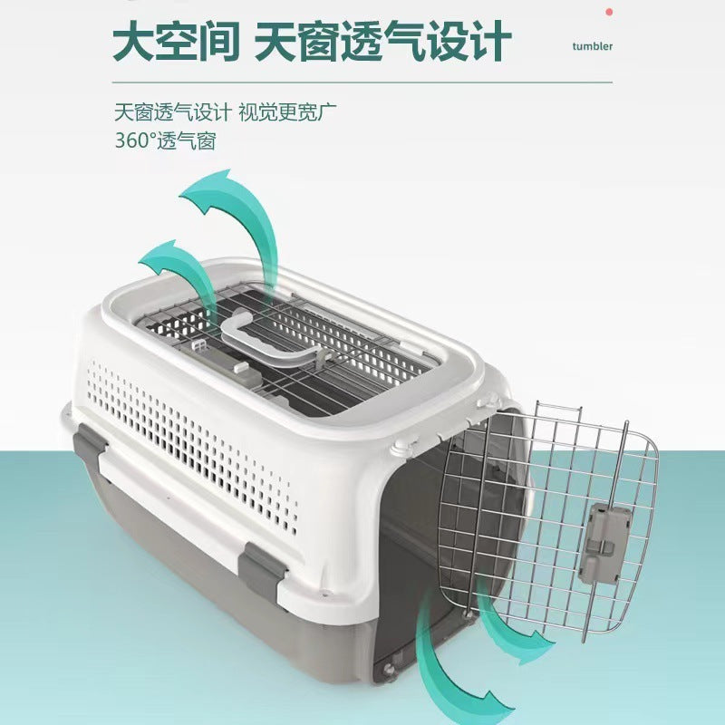 Pet Cat Travel Suitcase Air Ventilated Rolling Carrier Outdoor Bag