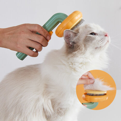 Pet Pumpkin Self Cleaning Slicker Brush Dog Cat Grooming Tool