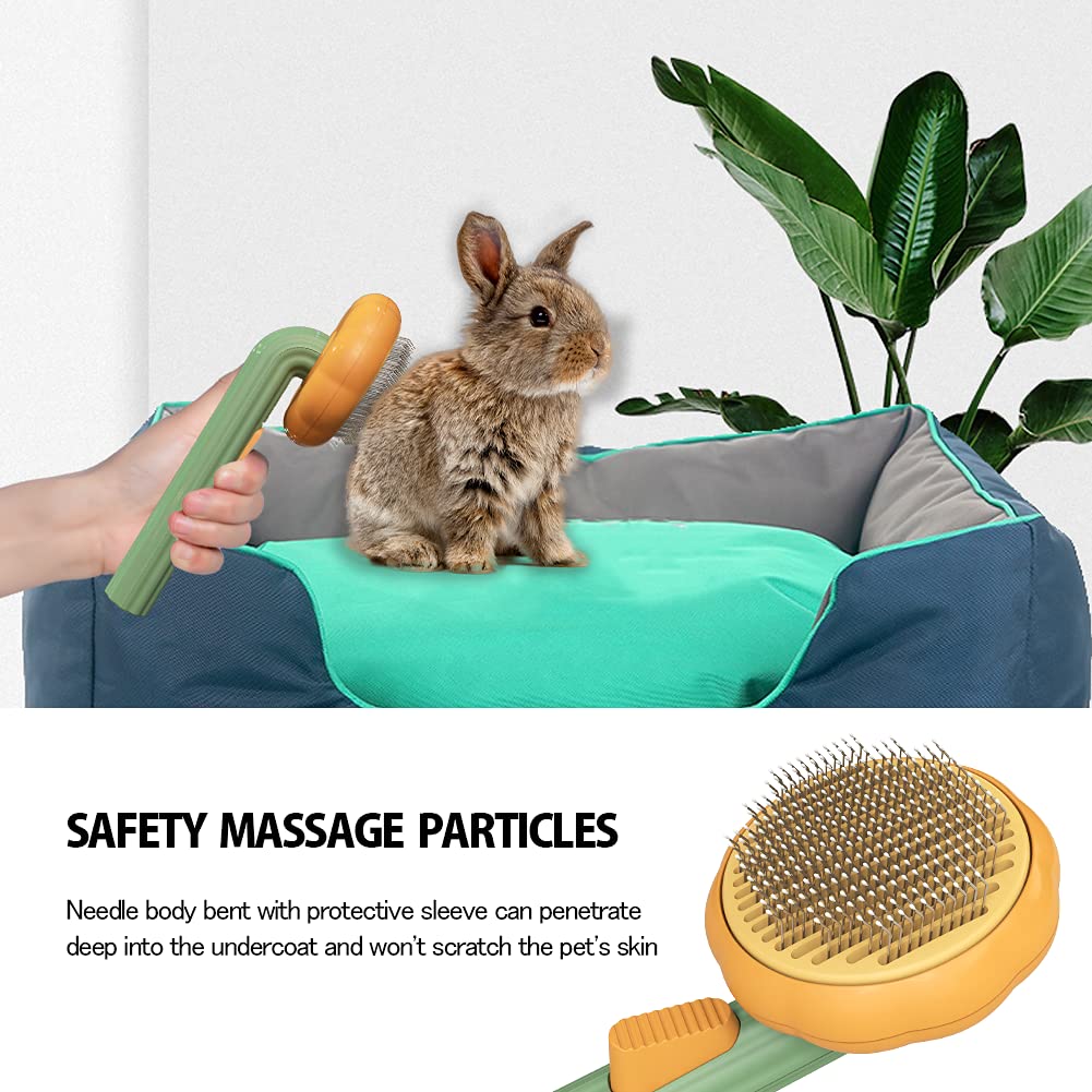 Pet Pumpkin Self Cleaning Slicker Brush Dog Cat Grooming Tool