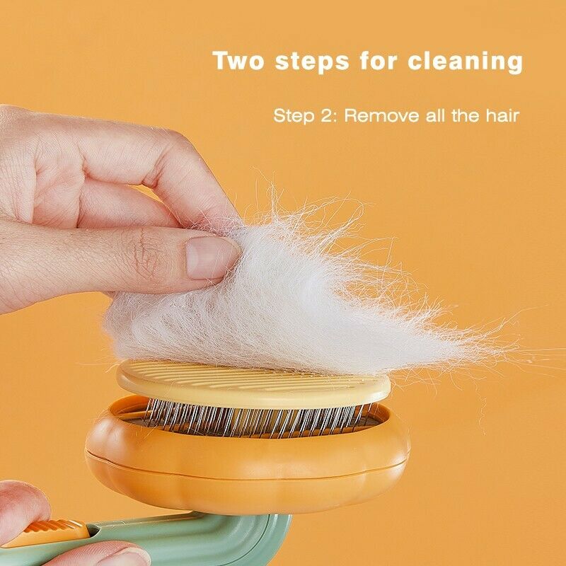 Pet Pumpkin Self Cleaning Slicker Brush Dog Cat Grooming Tool