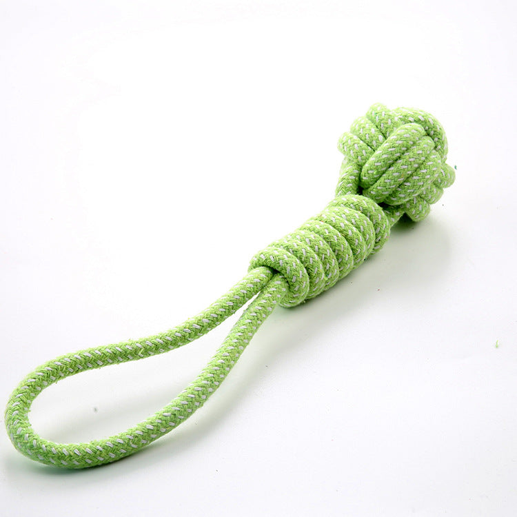 Cotton Rope Dog Chew Toy Tug Pull Grinding Teeth Cleaner Toy