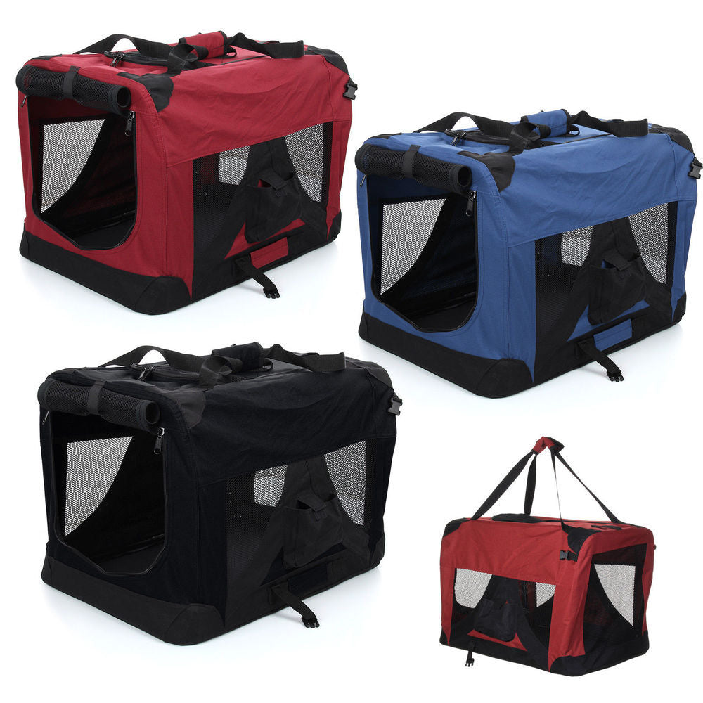 Foldable Outdoor Dog Cage Backpack Portable Pet Travel Carrier Bag
