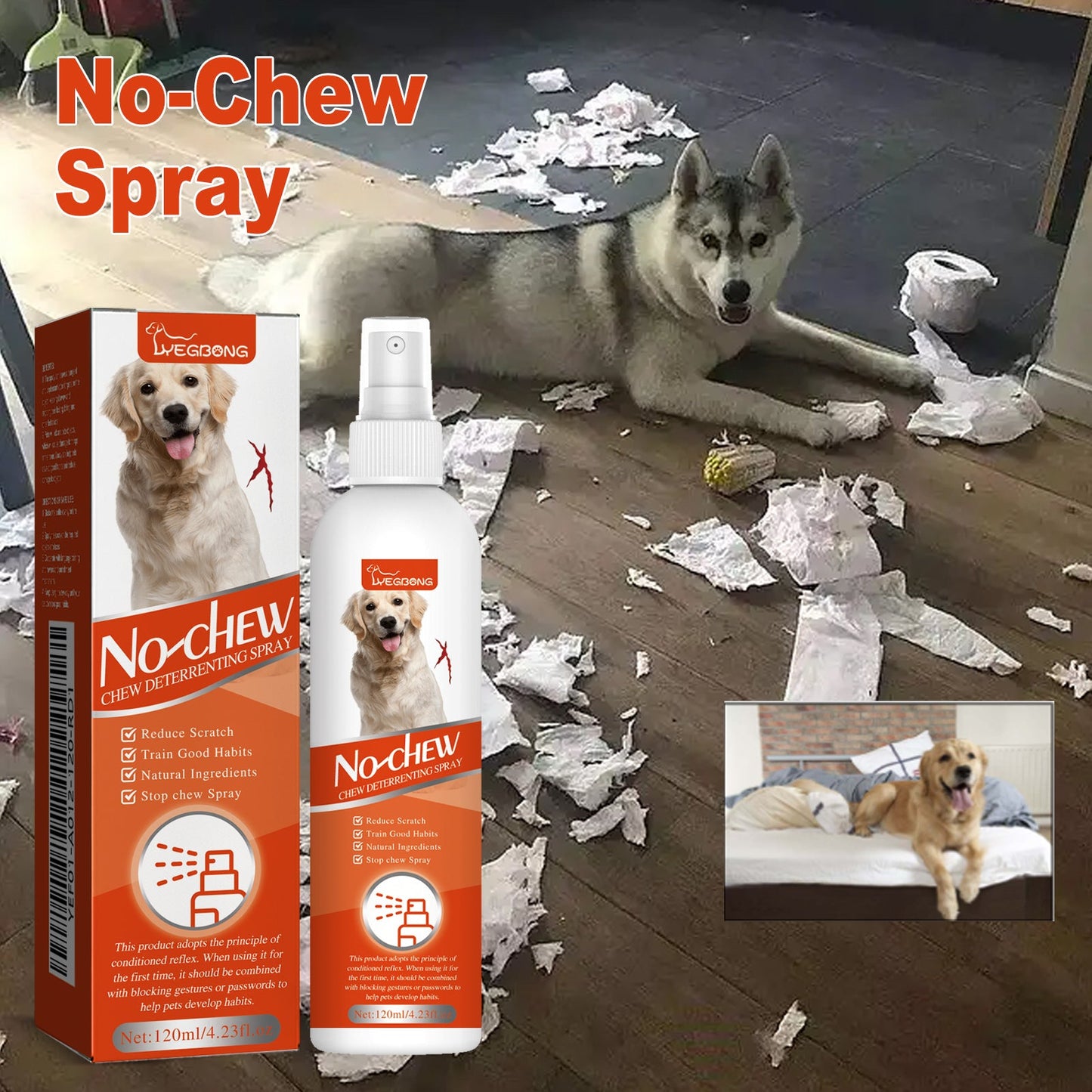 Pet Anti Chew Spray Dog Cat Behavior Training Anti Bite Solution