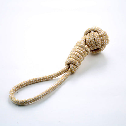 Cotton Rope Dog Chew Toy Tug Pull Grinding Teeth Cleaner Toy