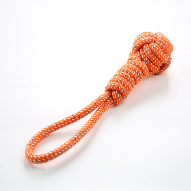 Cotton Rope Dog Chew Toy Tug Pull Grinding Teeth Cleaner Toy