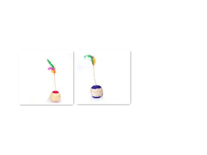 Sisal Cat Shuttlecock Interactive Feather Cat Toy Hunting Play Ball