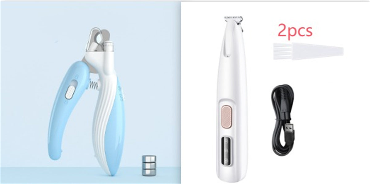 LED Waterproof Dog Paw Trimmer Pet Grooming Clipper Widen Blade