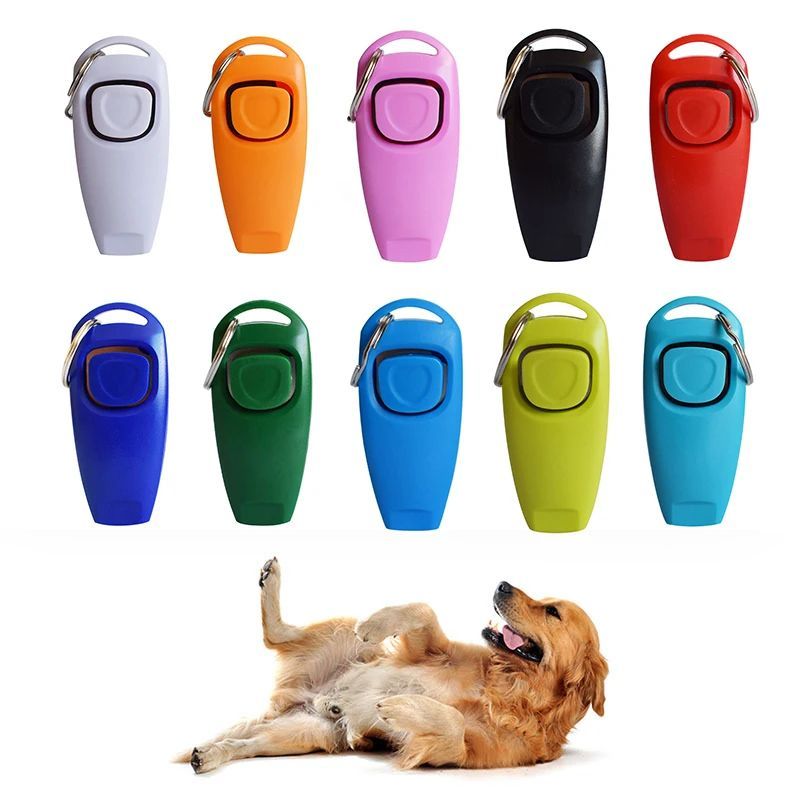 Dog Clicker Whistle Training Set Puppy Behavior Tool with Keyring