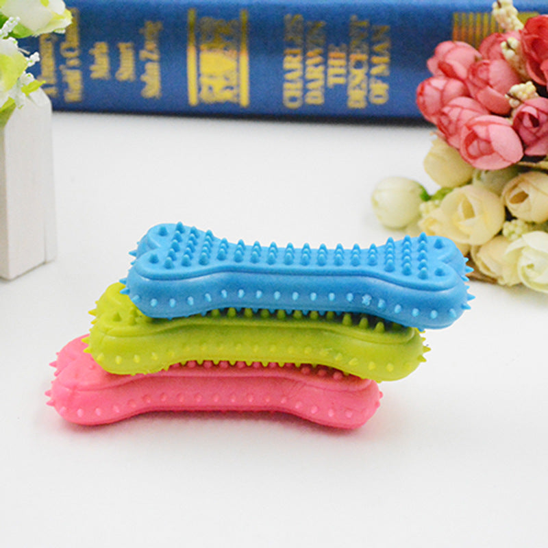 Dog Chew Toy Bone Dental Cleaning Soft Rubber Pet Toy