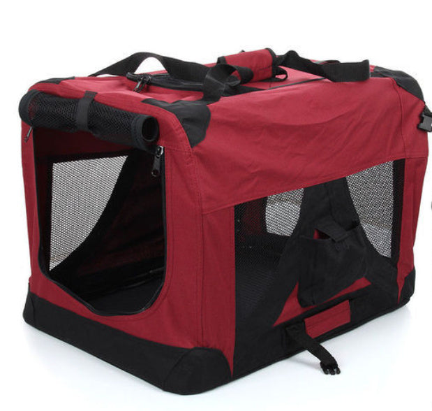 Foldable Outdoor Dog Cage Backpack Portable Pet Travel Carrier Bag
