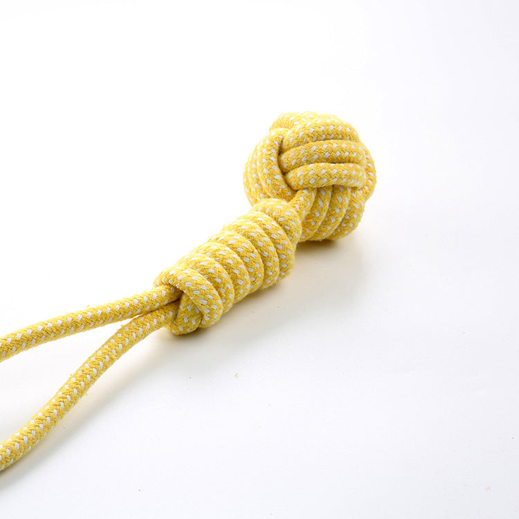 Cotton Rope Dog Chew Toy Tug Pull Grinding Teeth Cleaner Toy