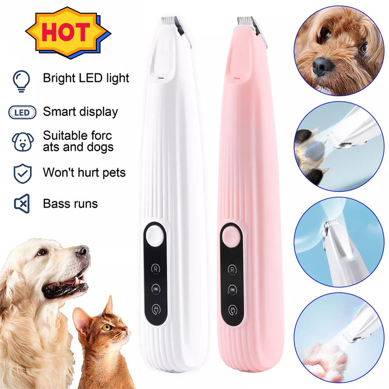 Cordless LED Pet Hair Trimmer Precision Dog Grooming Clipper Tool
