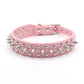 Spiked Black Adjustable Dog Collar Soft Padded Leather Punk Style