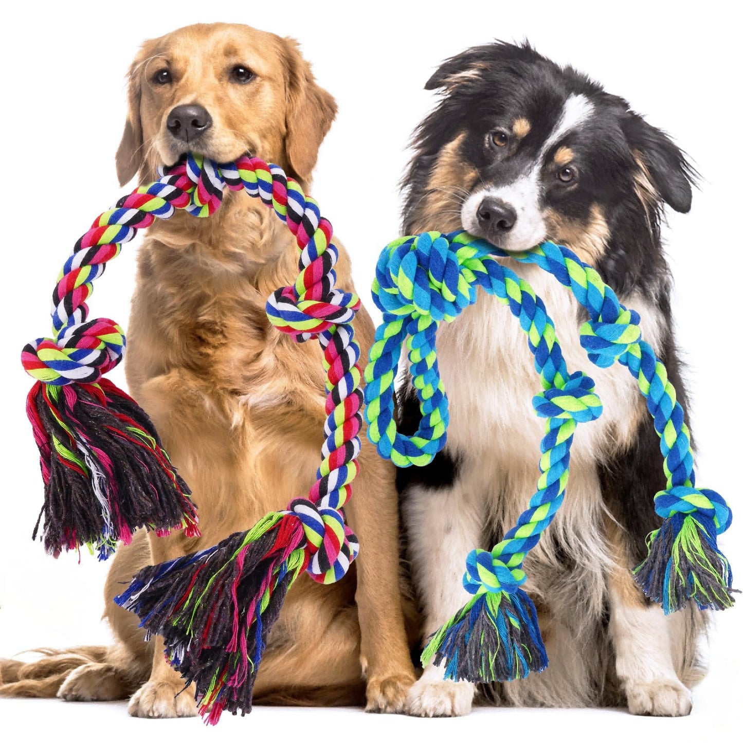 Heavy Duty Dog Rope Toy Tug of War Chew Resistant Durable