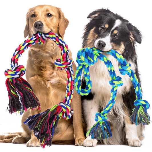 Heavy Duty Dog Rope Toy Tug of War Chew Resistant Durable