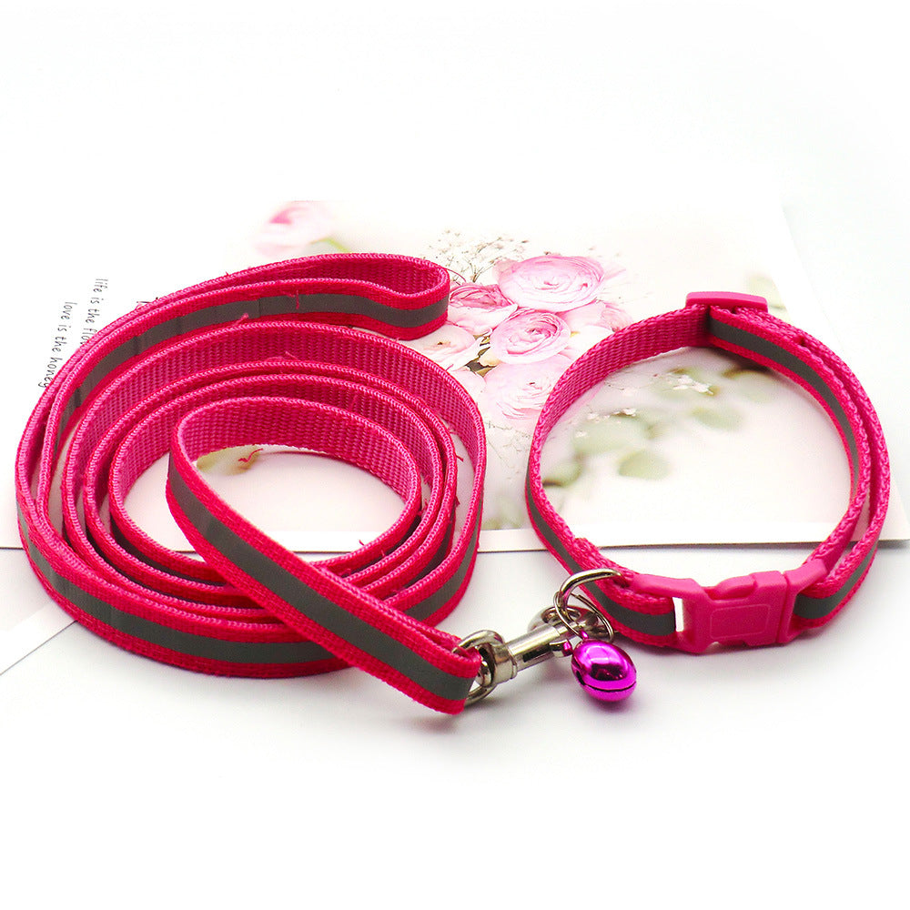Reflective Dog Leash Durable Cloth Pet Walking Safety Lead Strap