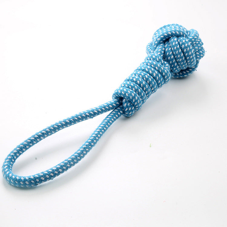 Cotton Rope Dog Chew Toy Tug Pull Grinding Teeth Cleaner Toy