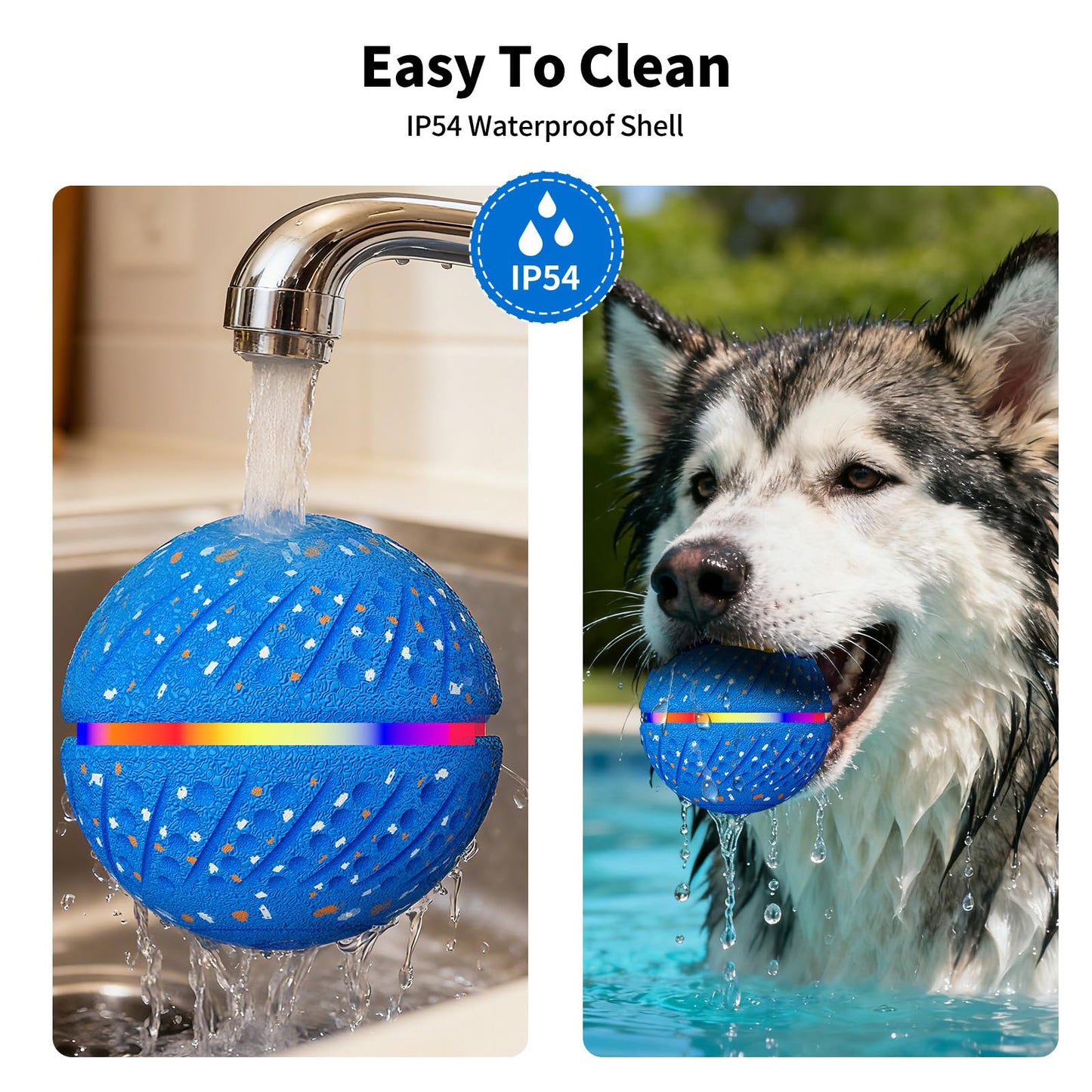 Smart Interactive Dog Ball Moving Bouncing LED Light Pet Toy