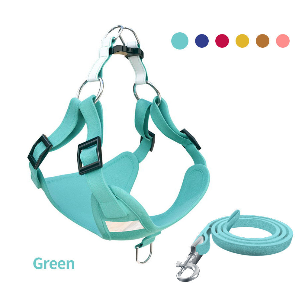 Reflective Dog Harness Vest Set with Leash Pet Walking Safety Gear