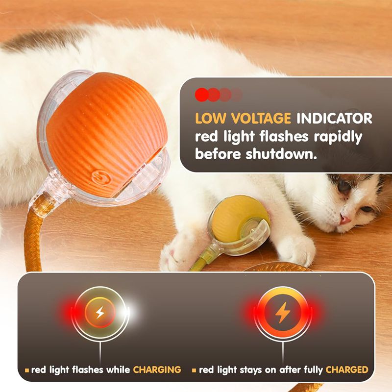 Automatic Rolling Cat Ball Rechargeable Smart Interactive Kitten Toy Sensor