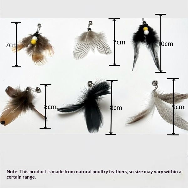 Feather Bell Cat Toy Replacement Head Interactive Hunting Play Teaser
