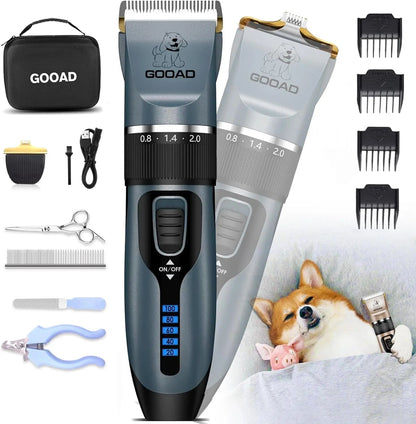 Cordless Pet Grooming Clippers Kit Quiet Rechargeable Dog Cat Trimmer