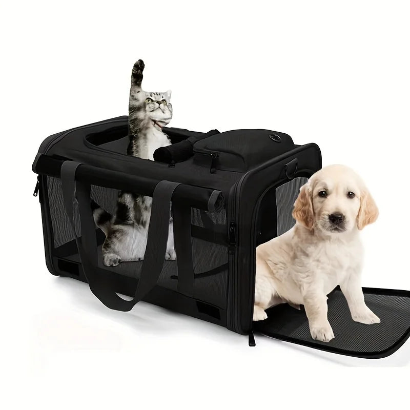 Soft Sided Pet Carrier for Large Medium Cats and Puppies Travel Bag