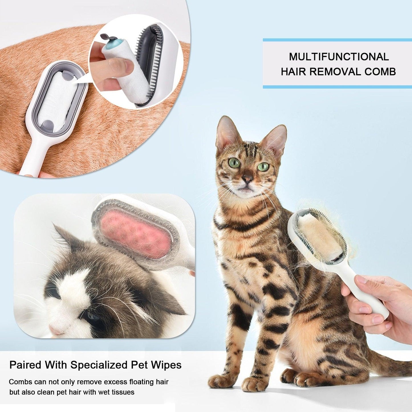 Cat Hair Remover Grooming Comb Pet Brush Loose Fur Cleaning Tool
