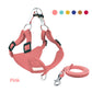 Reflective Dog Harness Vest Set with Leash Pet Walking Safety Gear