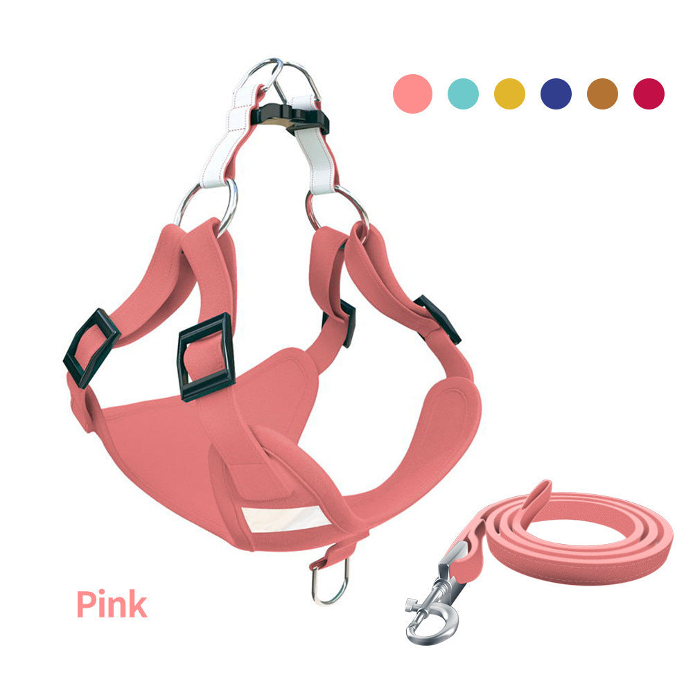Reflective Dog Harness Vest Set with Leash Pet Walking Safety Gear