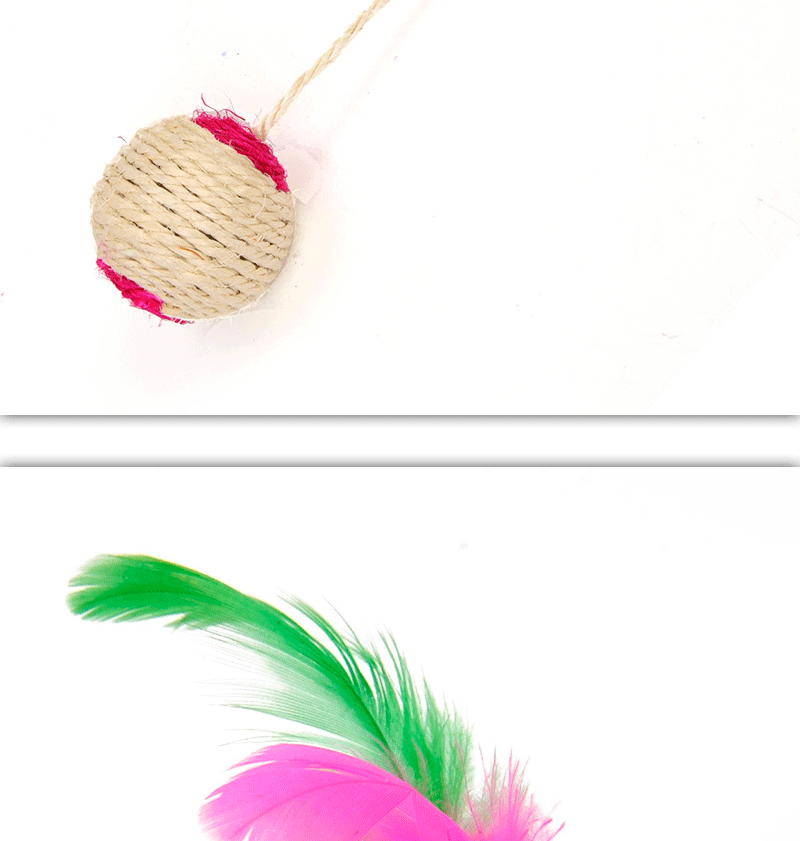 Sisal Cat Shuttlecock Interactive Feather Cat Toy Hunting Play Ball