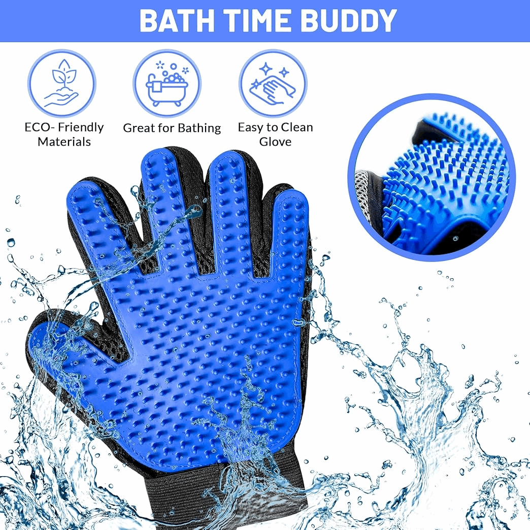 Silicone Pet Grooming Gloves Deshedding Massage Brush for Dogs Cats