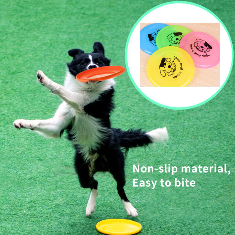 Silicone Flying Saucer Dog Toy Chew Resistant Interactive Pet Disc