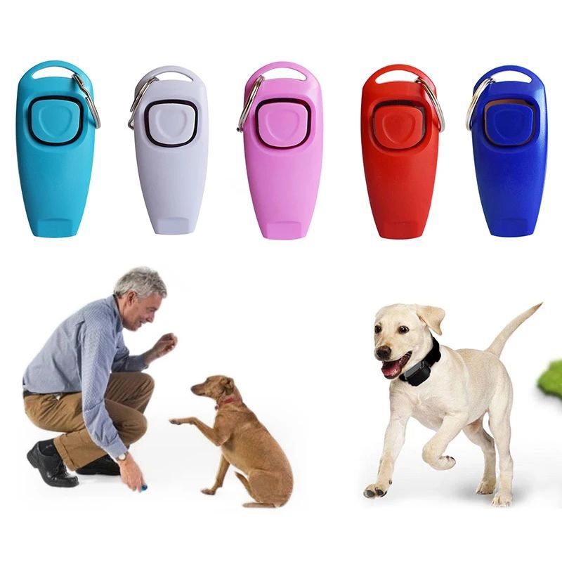 Dog Clicker Whistle Training Set Puppy Behavior Tool with Keyring