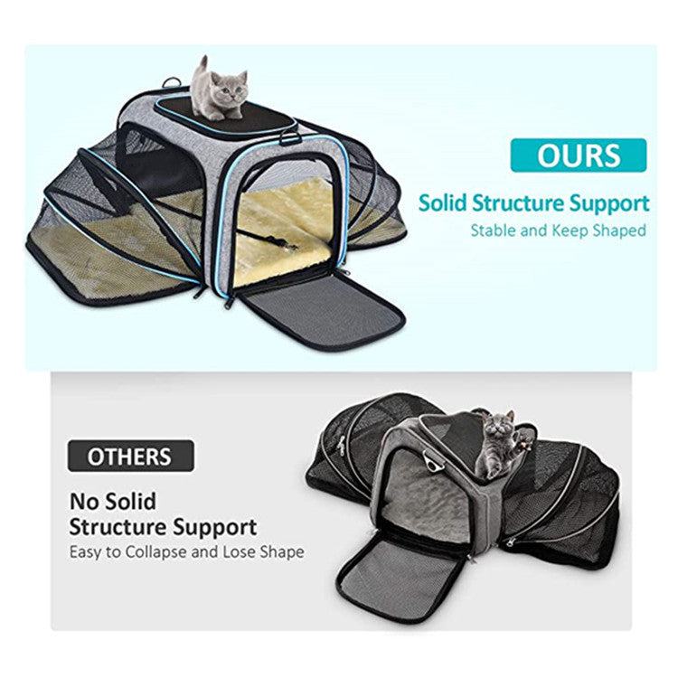 Airline Approved Expandable Foldable Pet Carrier Cat Dog Travel Bag