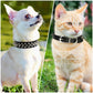 Spiked Black Adjustable Dog Collar Soft Padded Leather Punk Style