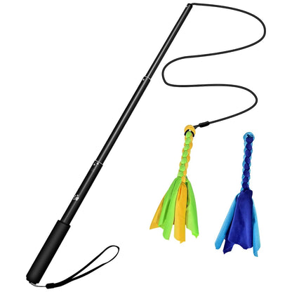 Telescopic Cat Teaser Wand Funny Dog Stick Interactive Training Rod