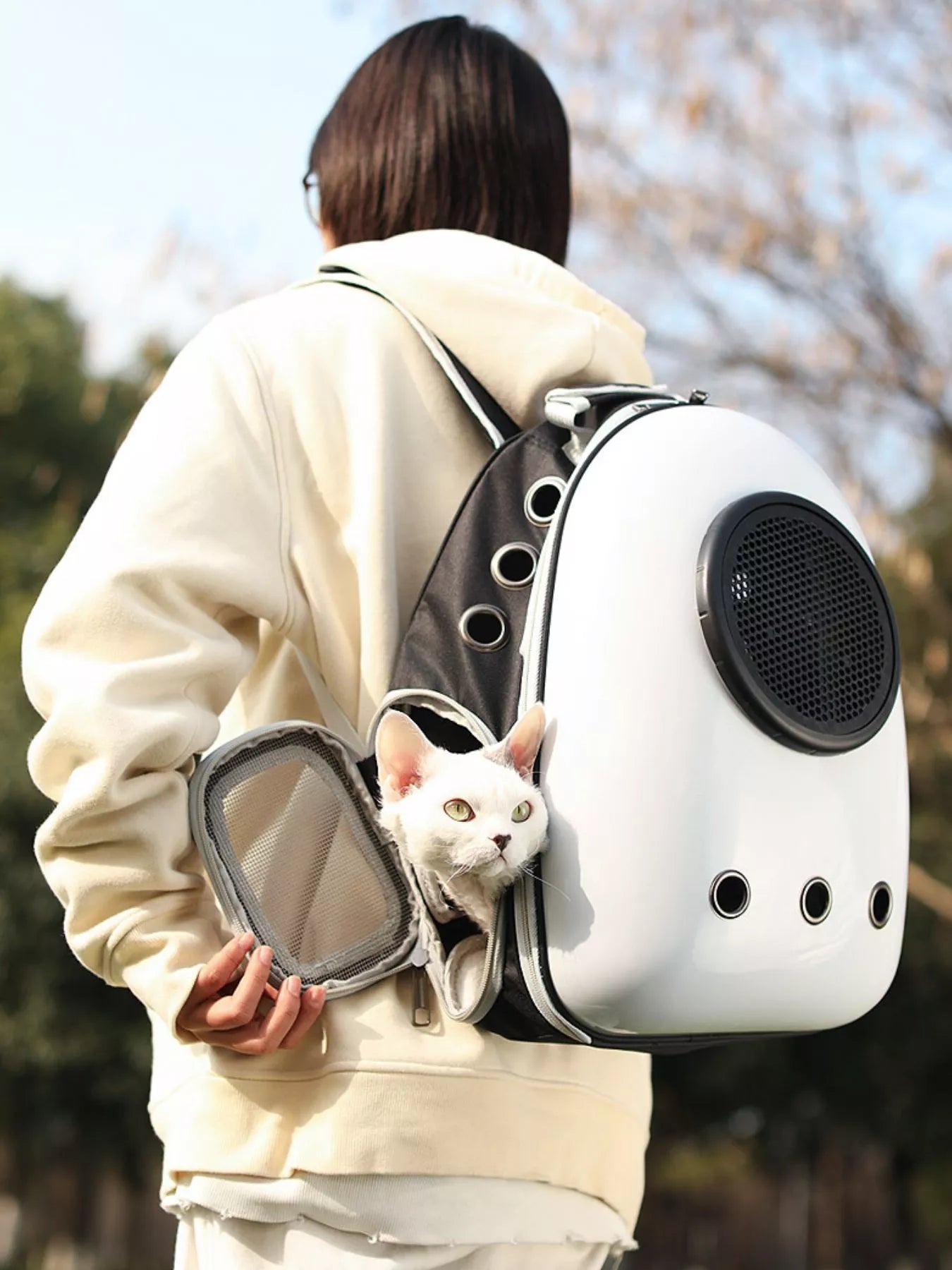 Space Capsule Transparent Pet Carrier Backpack Cat Dog Travel Bag