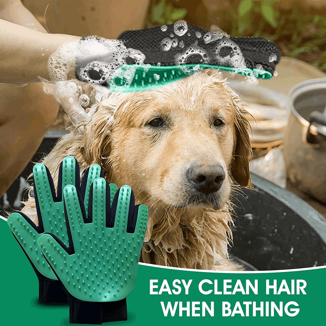 Silicone Pet Grooming Gloves Deshedding Massage Brush for Dogs Cats