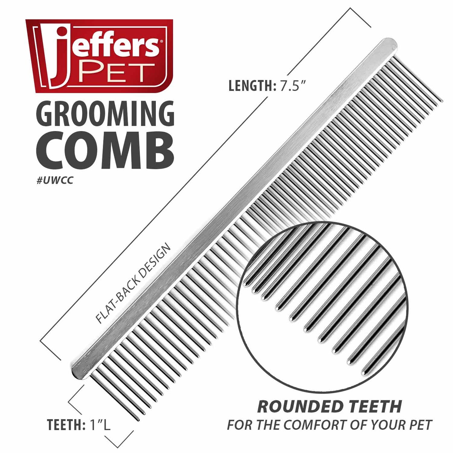 Flat Back Pet Grooming Comb Dog Cat Hair Detangling Tool
