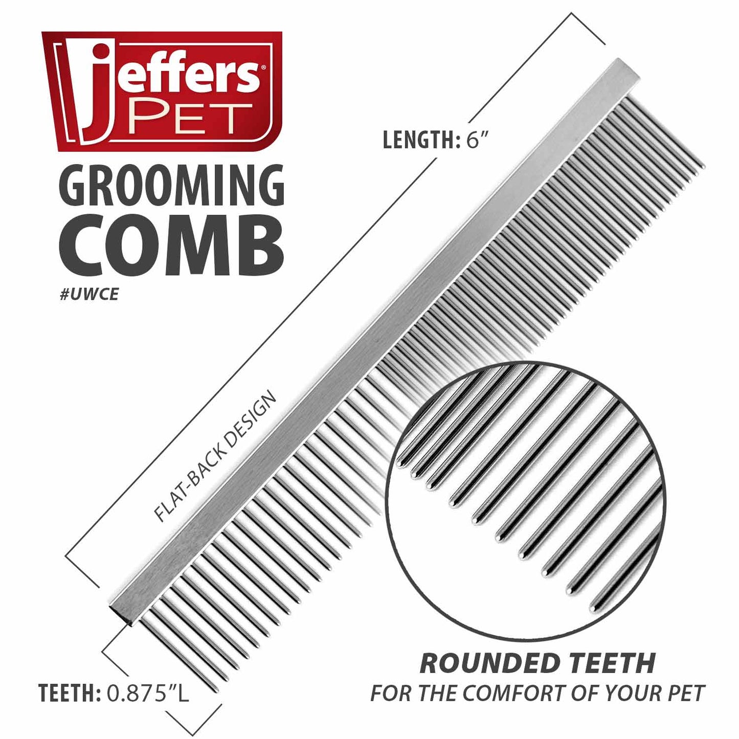 Flat Back Pet Grooming Comb Dog Cat Hair Detangling Tool