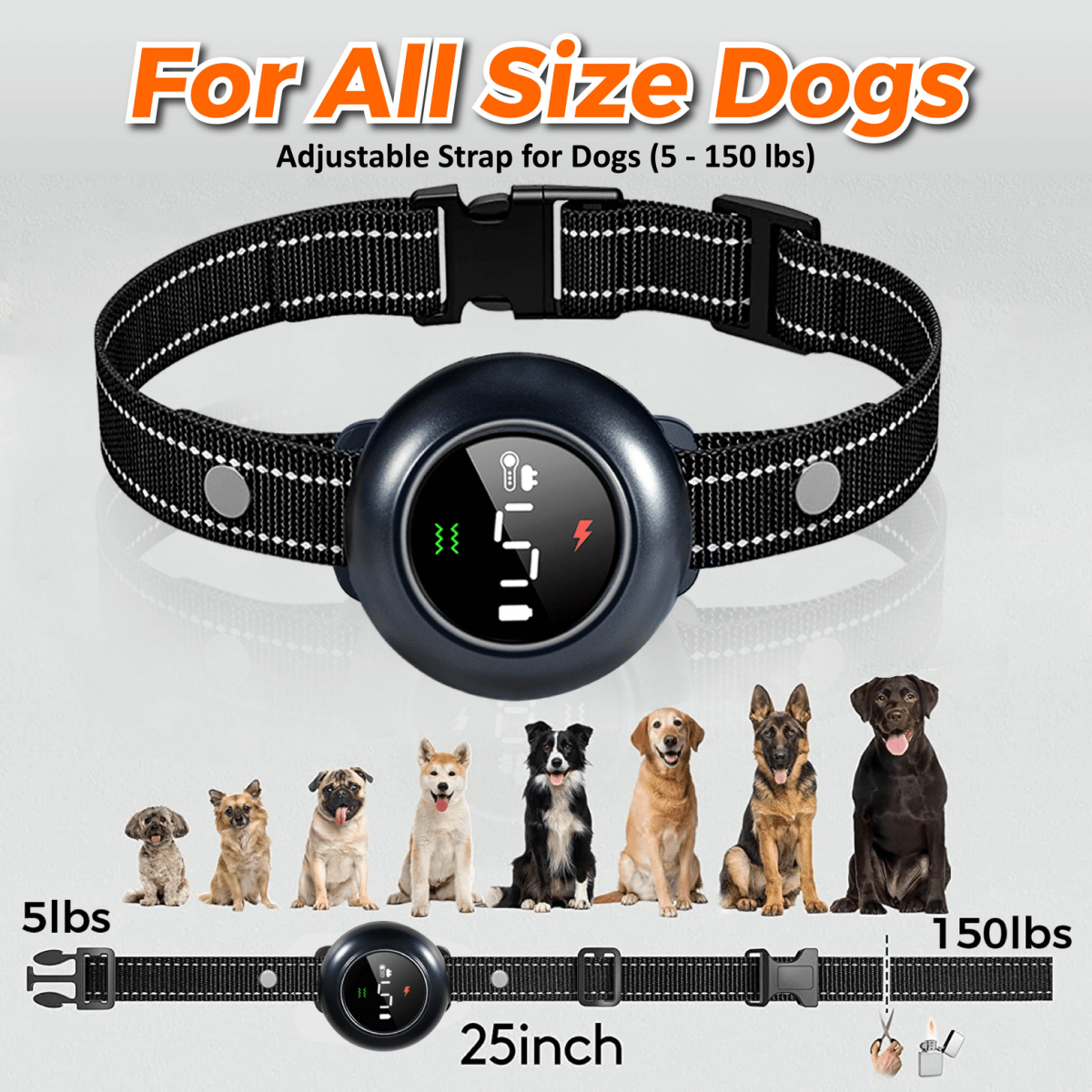 2-in-1 Dog Training Bark Control Rechargeable Waterproof Collar